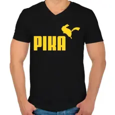 PRINTFASHION PIKA - Férfi V-nyakú póló - Fekete