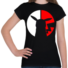 PRINTFASHION Pikachu logó - Női póló - Fekete