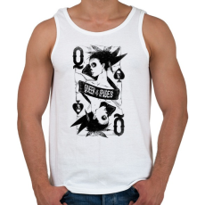 PRINTFASHION Pikk dáma - Férfi atléta - Fehér