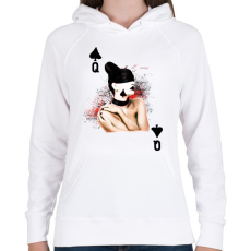 PRINTFASHION pikk dáma - Női kapucnis pulóver - Fehér