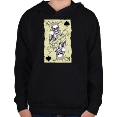 PRINTFASHION Pikk király - Gyerek kapucnis pulóver - Fekete