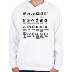 PRINTFASHION Piktogrammok jelentése - Gyerek kapucnis pulóver - Fehér