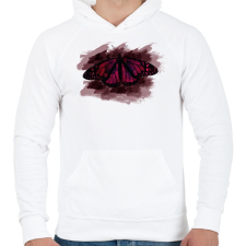 PRINTFASHION pillangó1 - Férfi kapucnis pulóver - Fehér férfi pulóver, kardigán