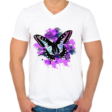 PRINTFASHION pillango2 - Férfi V-nyakú póló - Fehér férfi póló