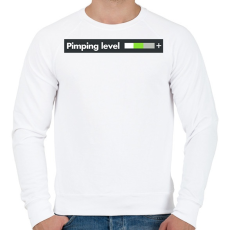 PRINTFASHION PIMPING LEVEL - Férfi pulóver - Fehér