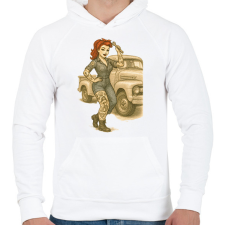 PRINTFASHION Pin up - Férfi kapucnis pulóver - Fehér férfi pulóver, kardigán