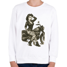 PRINTFASHION Pin up - Gyerek pulóver - Fehér gyerek pulóver, kardigán