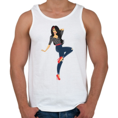 PRINTFASHION Pin up lány - Férfi atléta - Fehér