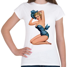 PRINTFASHION Pin up lány - Női póló - Fehér