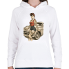 PRINTFASHION Pin up  - Női kapucnis pulóver - Fehér