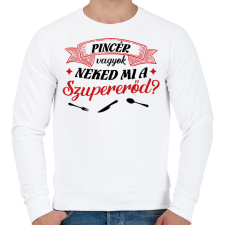 PRINTFASHION Pincér vagyok - Férfi pulóver - Fehér férfi pulóver, kardigán