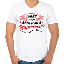 PRINTFASHION Pincér vagyok - Férfi V-nyakú póló - Fehér férfi póló