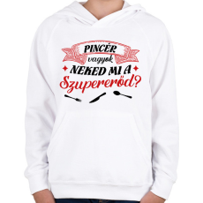 PRINTFASHION Pincér vagyok - Gyerek kapucnis pulóver - Fehér