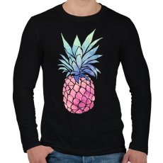 PRINTFASHION Pineapple - Férfi hosszú ujjú póló - Fekete