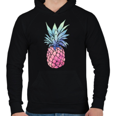 PRINTFASHION Pineapple - Férfi kapucnis pulóver - Fekete