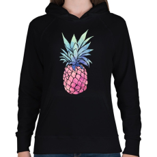PRINTFASHION Pineapple - Női kapucnis pulóver - Fekete