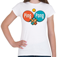 PRINTFASHION Ping Pong - Ütők, labda - Női póló - Fehér női póló