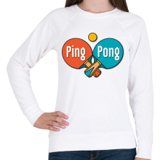 PRINTFASHION Ping Pong - Ütők, labda - Női pulóver - Fehér női pulóver, kardigán
