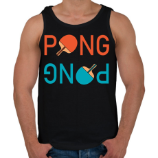 PRINTFASHION PingPong - Ütővel - Férfi atléta - Fekete