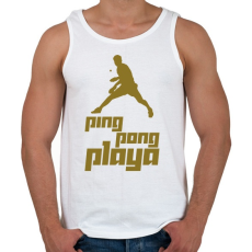 PRINTFASHION PingPongPlaya - Férfi atléta - Fehér