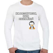 PRINTFASHION Pingvin - Férfi hosszú ujjú póló - Fehér férfi póló