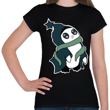 PRINTFASHION pingvin_kék - Női póló - Fekete női póló