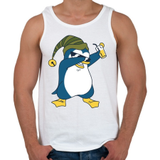PRINTFASHION Pingvin-koktéllal - Férfi atléta - Fehér atléta, trikó