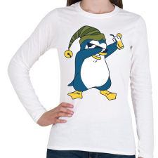 PRINTFASHION Pingvin-koktéllal - Női hosszú ujjú póló - Fehér női póló