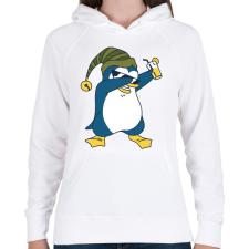PRINTFASHION Pingvin-koktéllal - Női kapucnis pulóver - Fehér női pulóver, kardigán