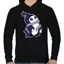 PRINTFASHION pingvin_lila - Férfi kapucnis pulóver - Fekete férfi pulóver, kardigán