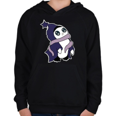 PRINTFASHION pingvin_lila - Gyerek kapucnis pulóver - Fekete