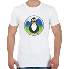 PRINTFASHION Pingvin logó  - Férfi póló - Fehér férfi póló
