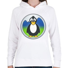 PRINTFASHION Pingvin logó  - Női kapucnis pulóver - Fehér
