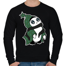 PRINTFASHION pingvin_zöld - Férfi pulóver - Fekete férfi pulóver, kardigán