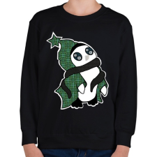 PRINTFASHION pingvin_zöld - Gyerek pulóver - Fekete gyerek pulóver, kardigán