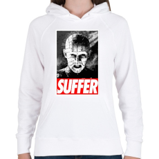 PRINTFASHION Pinhead Suffer - Női kapucnis pulóver - Fehér
