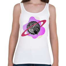 PRINTFASHION Pink cat planet - Női atléta - Fehér