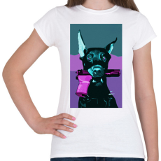 PRINTFASHION Pink gun - Női póló - Fehér