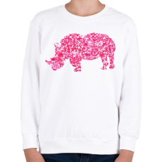 PRINTFASHION Pink orrszarvú - Gyerek pulóver - Fehér
