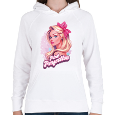 PRINTFASHION Pink perfection - Női kapucnis pulóver - Fehér női pulóver, kardigán