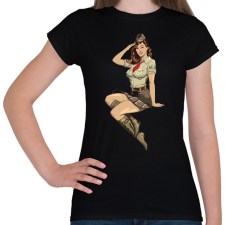 PRINTFASHION Pinup Salute - Női póló - Fekete női póló