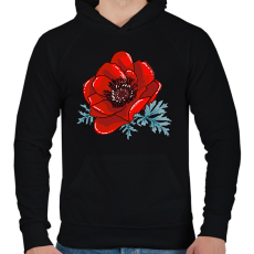 PRINTFASHION pipacs - Férfi kapucnis pulóver - Fekete