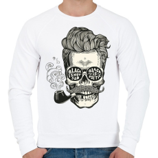 PRINTFASHION Pipázó Hipster - Férfi pulóver - Fehér