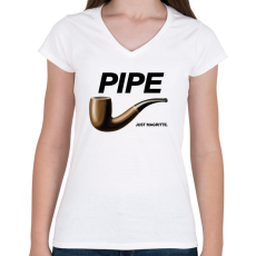 PRINTFASHION Pipe- Nike - Női V-nyakú póló - Fehér