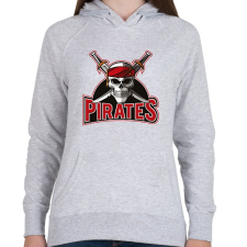 PRINTFASHION Pirates Logó - Női kapucnis pulóver - Sport szürke női pulóver, kardigán