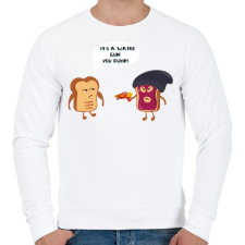 PRINTFASHION Pirítós fenyegetés - Férfi pulóver - Fehér férfi pulóver, kardigán