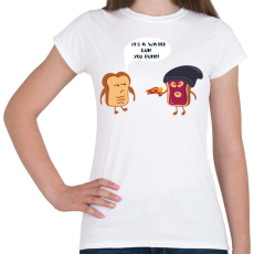 PRINTFASHION Pirítós fenyegetés - Női póló - Fehér