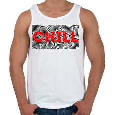 PRINTFASHION Piros CHILL - Férfi atléta - Fehér