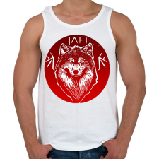 PRINTFASHION piros farkas - Férfi atléta - Fehér atléta, trikó