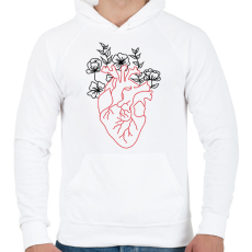 PRINTFASHION piros&fekete 1 - Férfi kapucnis pulóver - Fehér